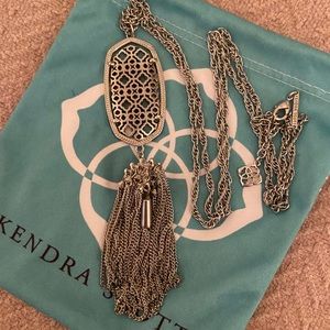 Kendra Scott EUC silver filigree Rayne necklace